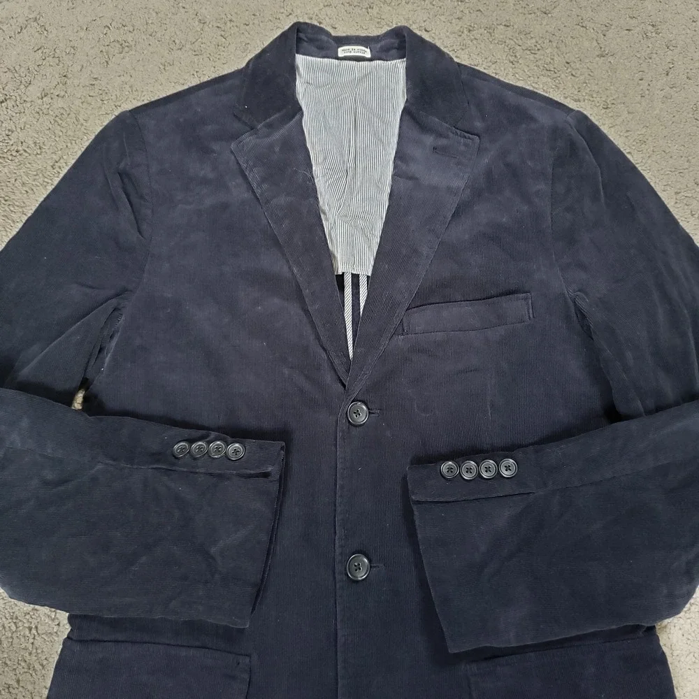 VTG Y2K J Crew Blazer Jacket Men S Navy Corduroy Sport Coat Academia Professor‎